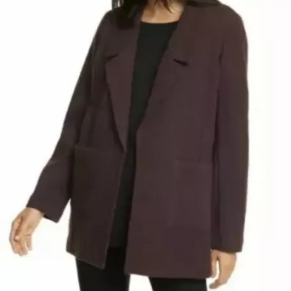 Eileen Fisher Cotton Tencel Stretch Pucker Notch Collar Jacket  PL NWT $358 - Picture 3 of 12